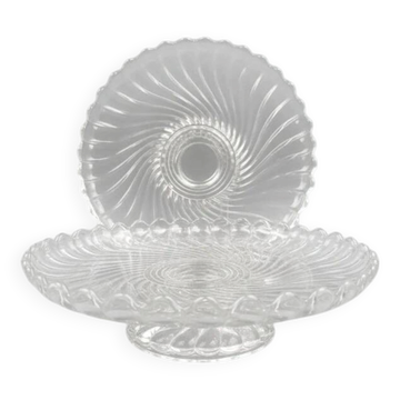 Baccarat, paire de compotiers, coupes à fruits modèle Bambou