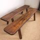 Pair of Scandinavian benches in Solid Elm by Olavi Hanninen 1960.