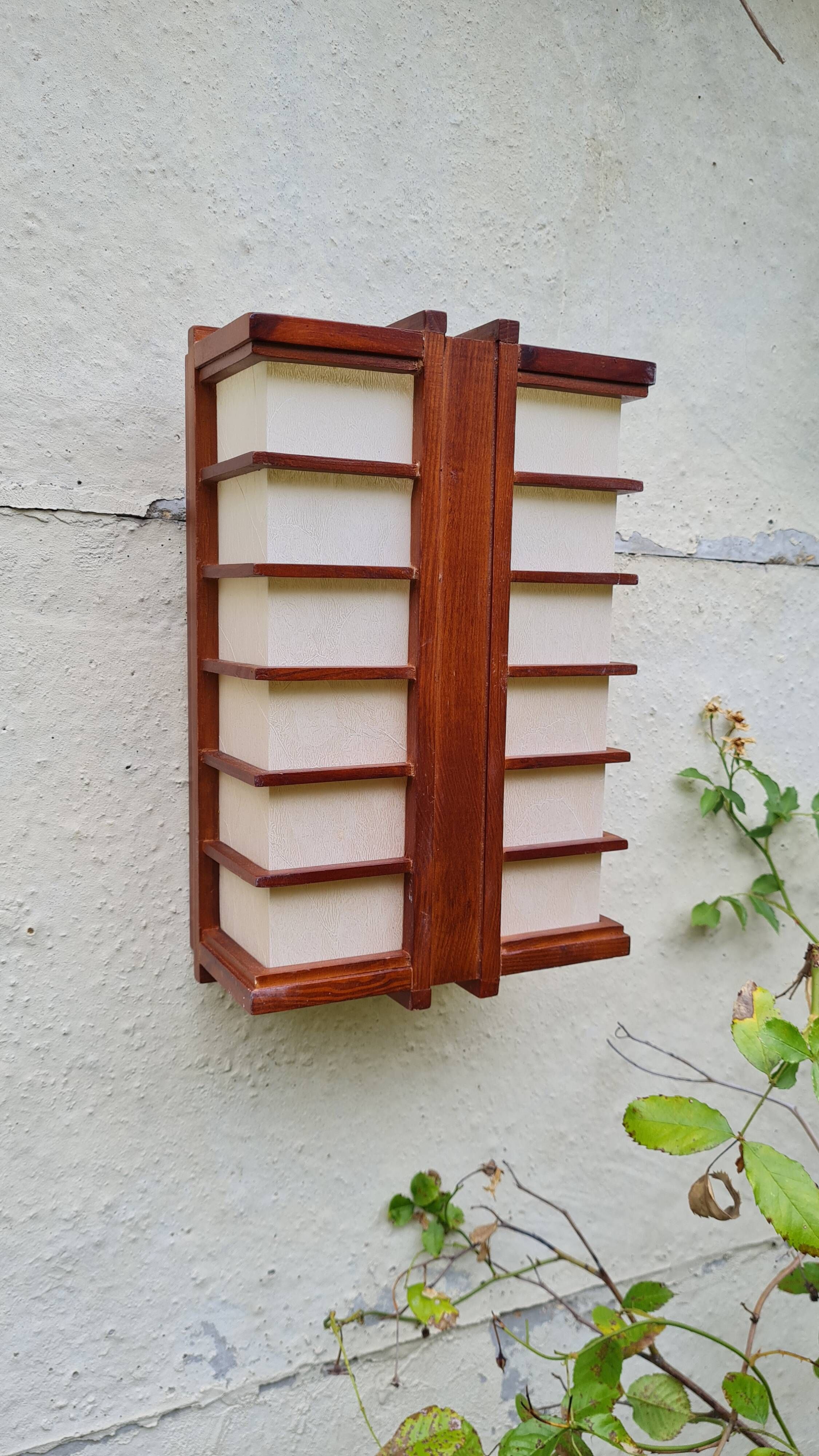 Vintage Asian style wooden wall lamp sold individually