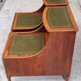 Set of mid century bedside tables with inlaid leather