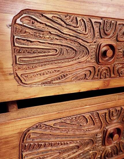 Mid-century Brutalist solid wood Sideboard