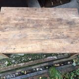 Raw wood farm table coffee table