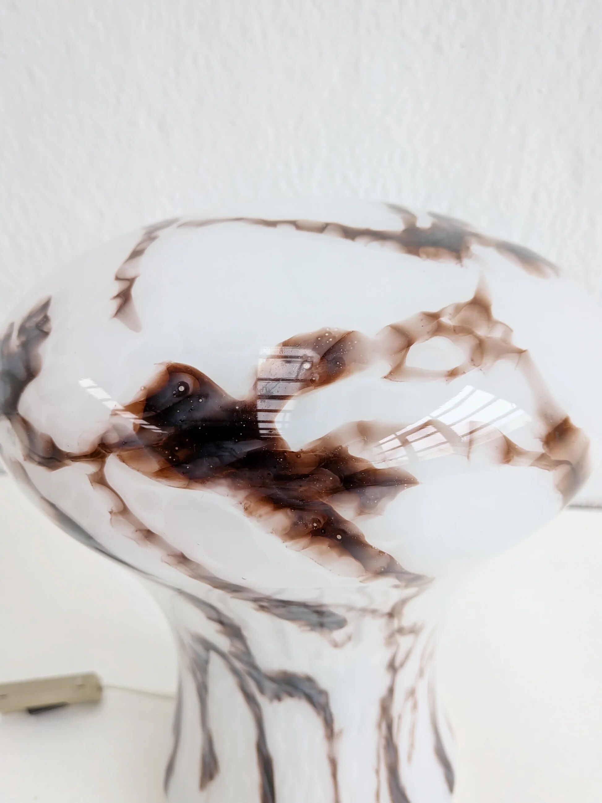 Marble effect table lamp by Ivan Jakeš for Sklarny Rapotin 1960s