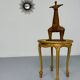 Antique 60s Hollywood Regency gilded and twisted wood table, pedestal table