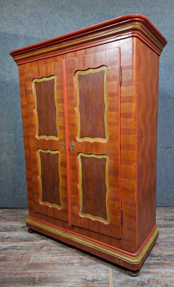 Polychrome Alsatian wardrobe – 19th century