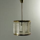 Crystal Glass and Brass Pendant by Jablonecké Sklárny