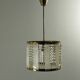 Crystal Glass and Brass Pendant by Jablonecké Sklárny
