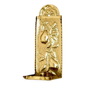 Vintage European brass sconce in pear motif