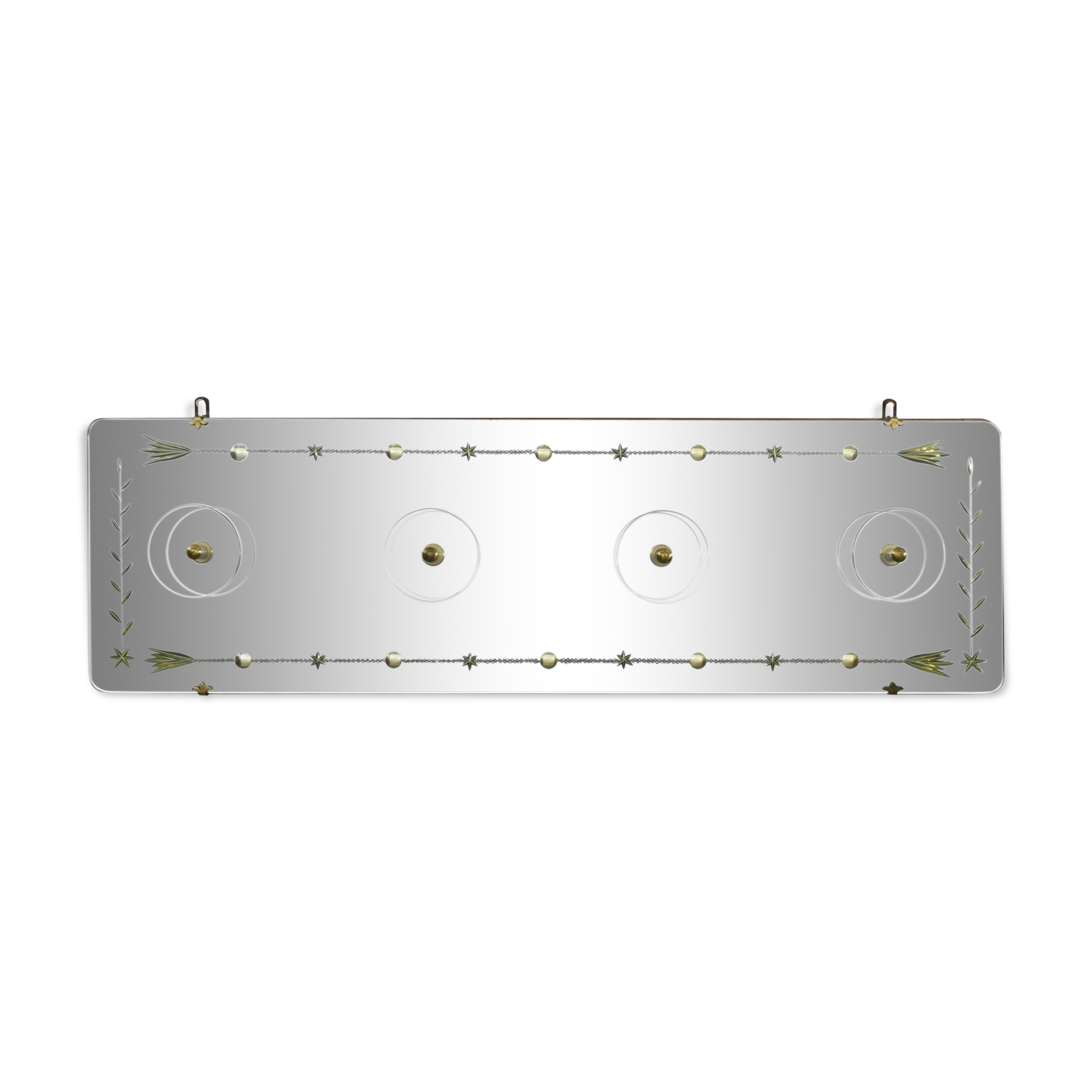 Coat rack with five engraved mirror hooks from Cristal Arte, Italy