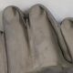 Empty silver chromed ceramic pocket in the shape of a large hand, 1980