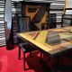 Maurice Villency GC Colombo Italia black lacquer high-gloss dining set