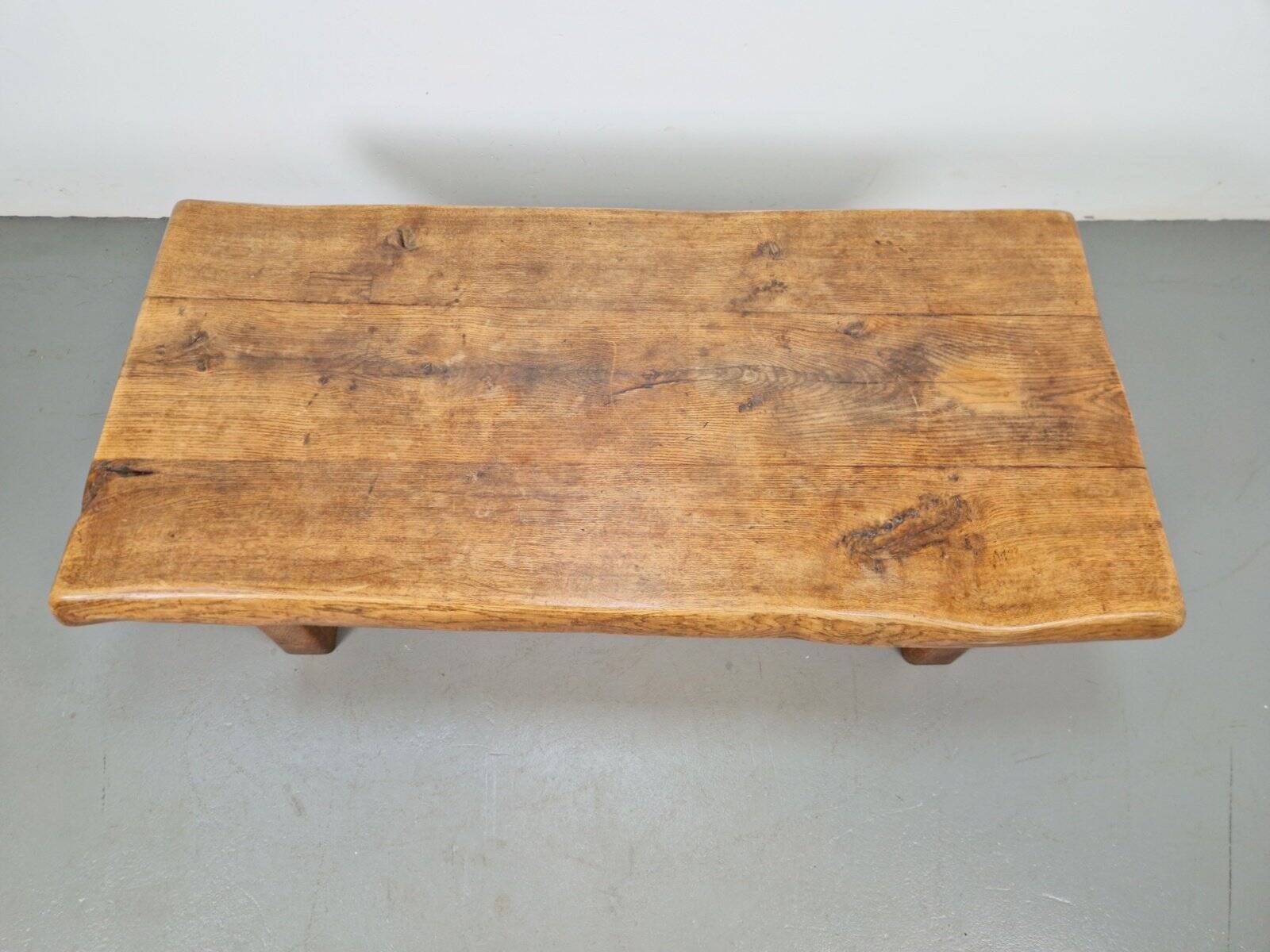 Mid-Century Brutalist Coffee Table in Oak, Spain, 1960s