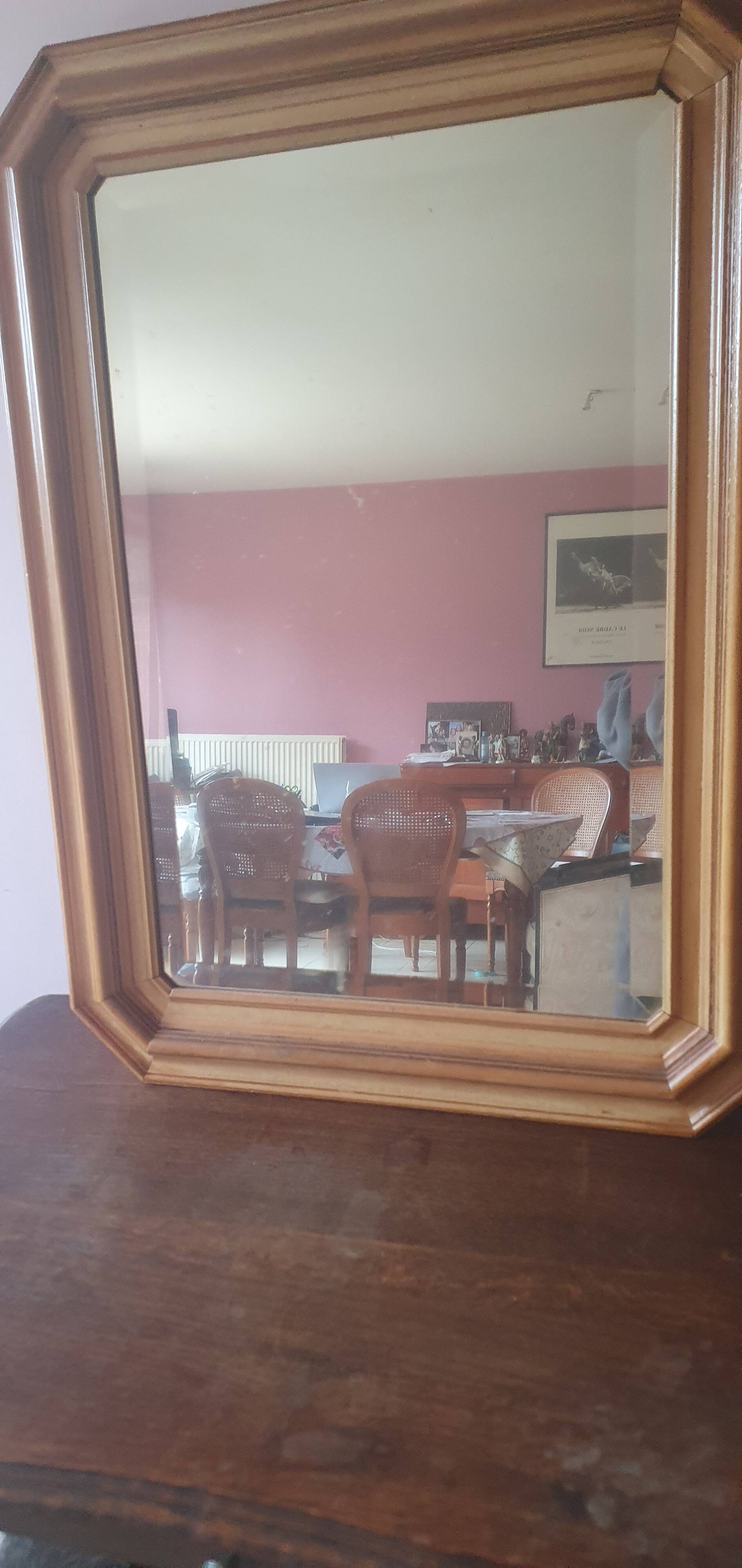 Wall mirror wooden frame 76 cm/56.5 cm