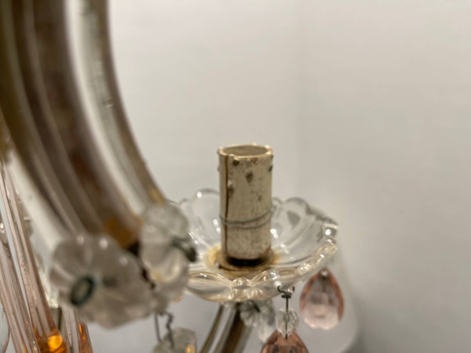 Pink Murano glass tear drop chandelier 1950’s