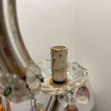 Lustre en forme de larme en verre de Murano rose des années 1950