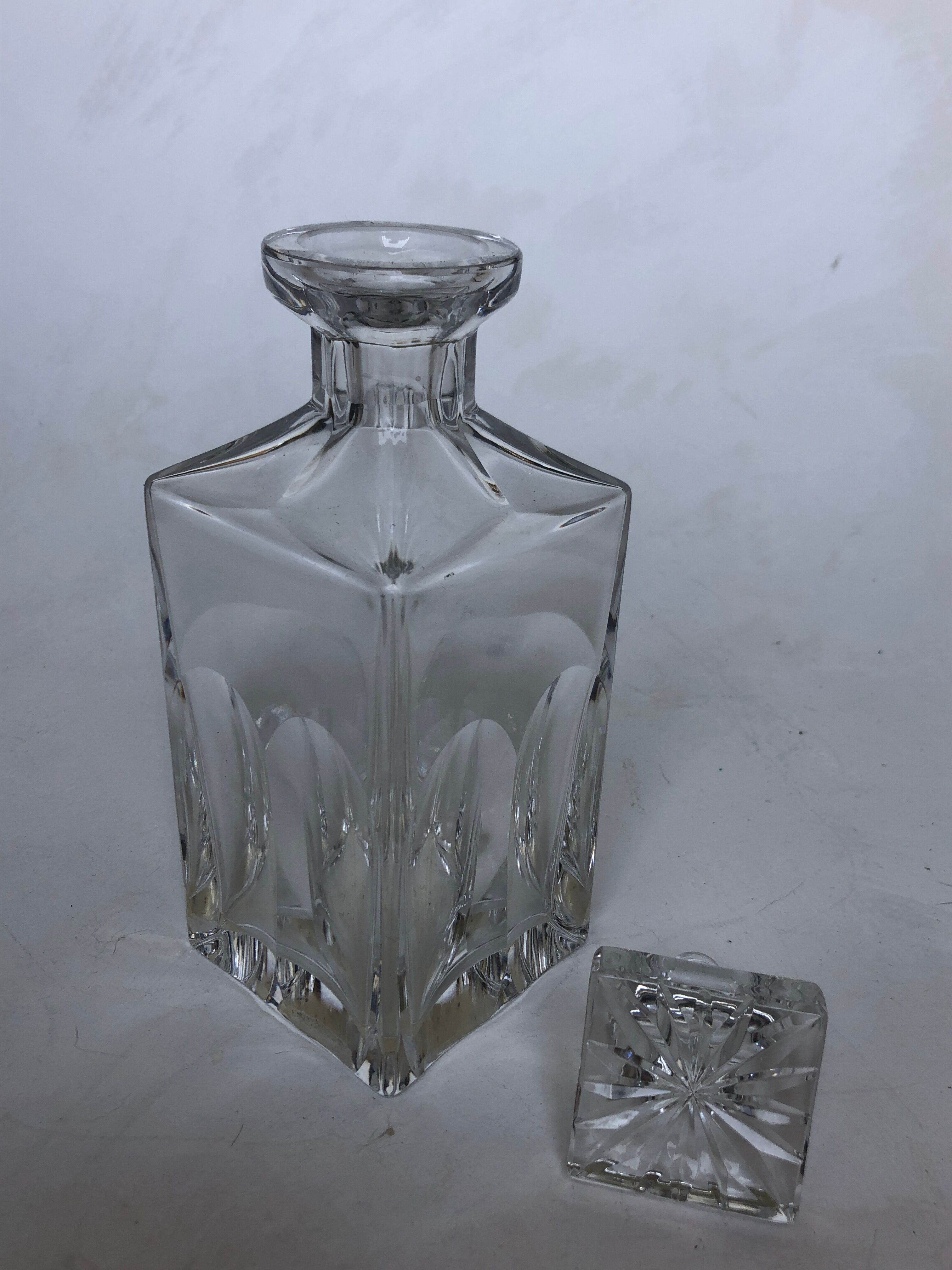 Chiseled crystal carafe
