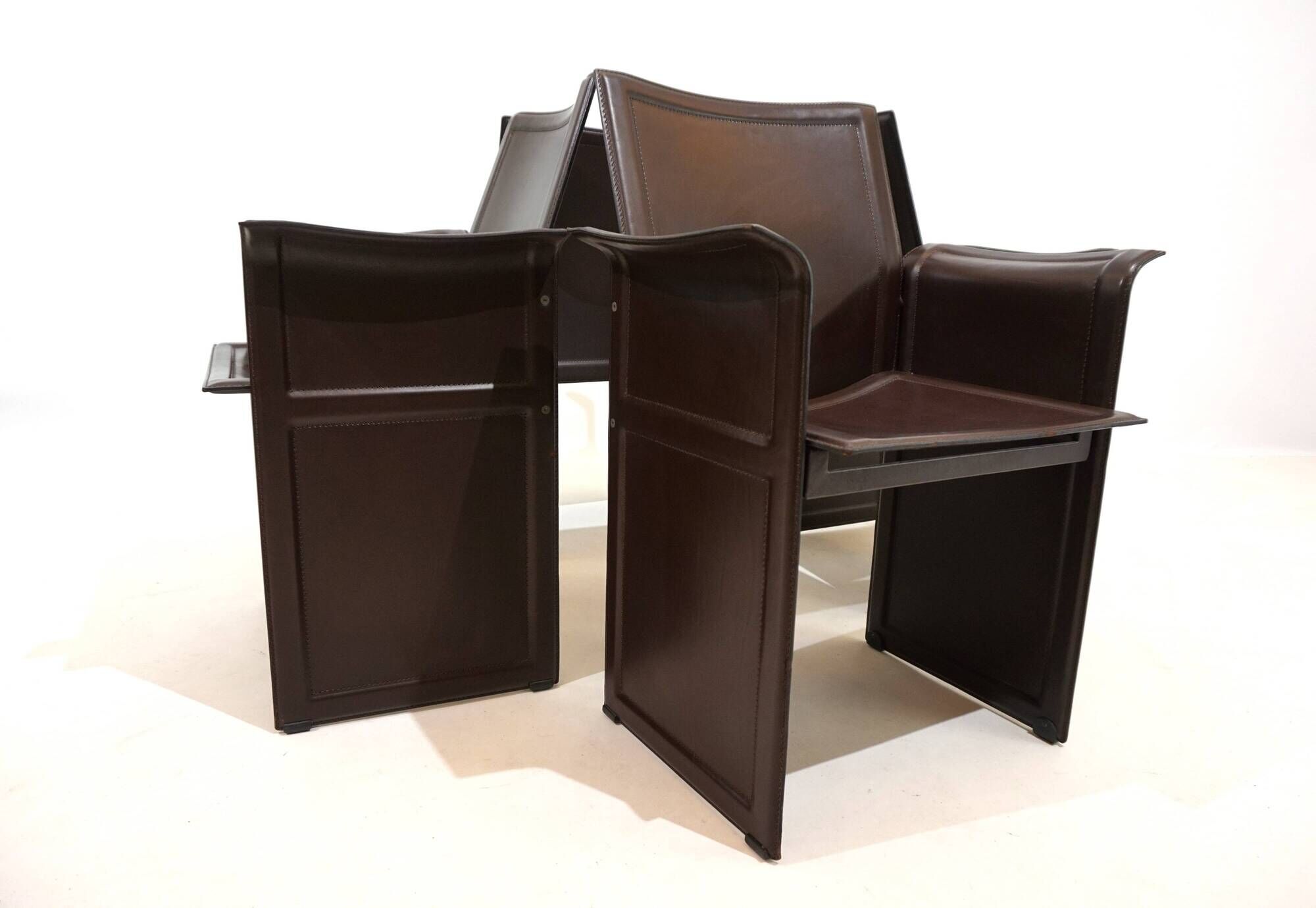 Set of 4 Matteo Grassi Korium dining/conference chairs by Tito Agnoli
