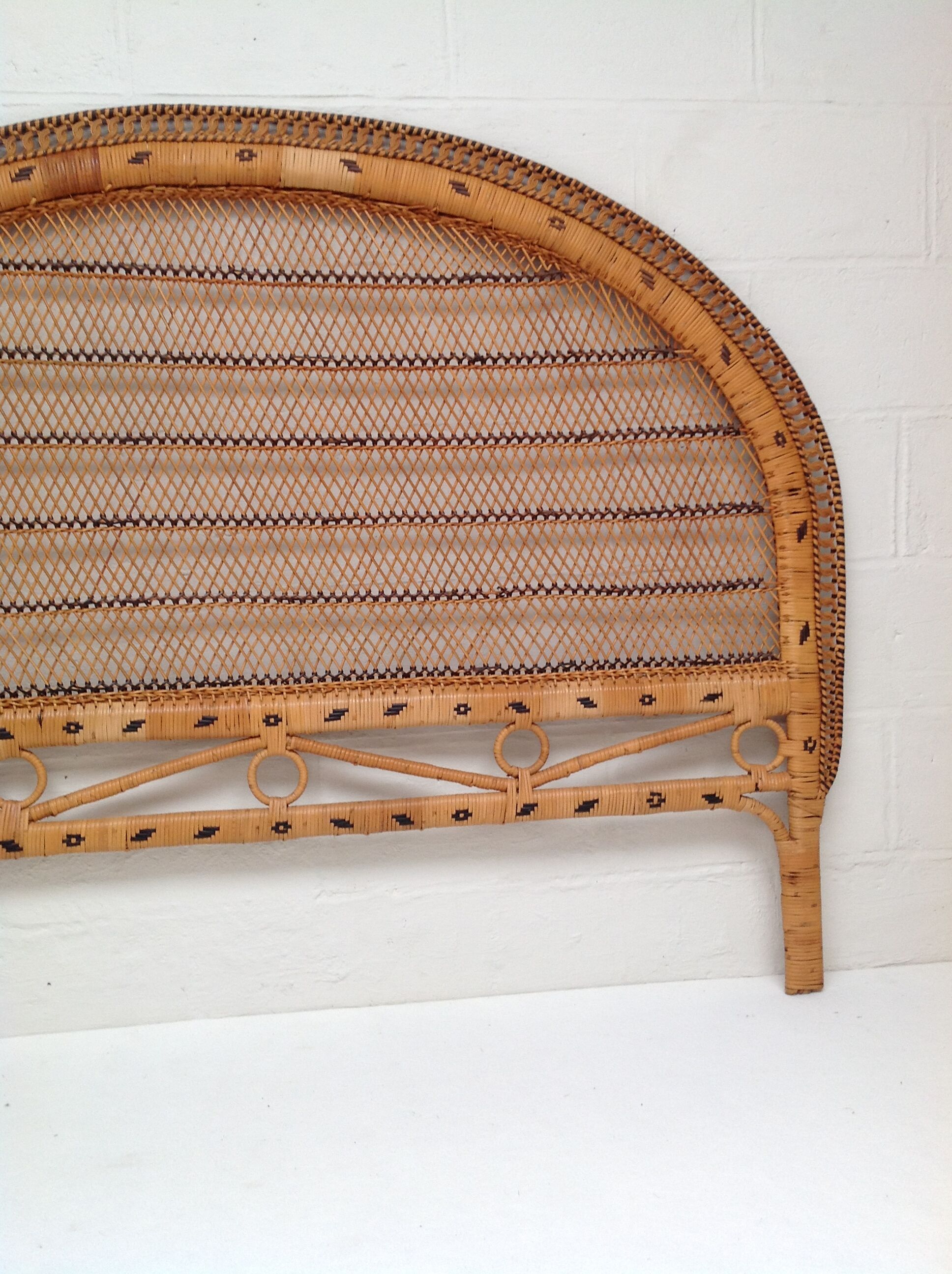 Vintage rattan bed head