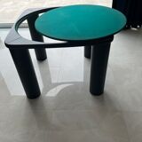 Square table mutlifunction Italian design, signed reversible board for the game, bar legs