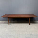 Large antique style oak extendable dining table