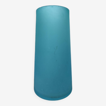 Conical vase blue glass paste 1960