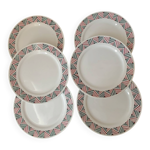 6 assiettes plates Adèle - digoin