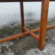 Old country farmhouse table of 3m50 for 12 people with rustic fir spacers