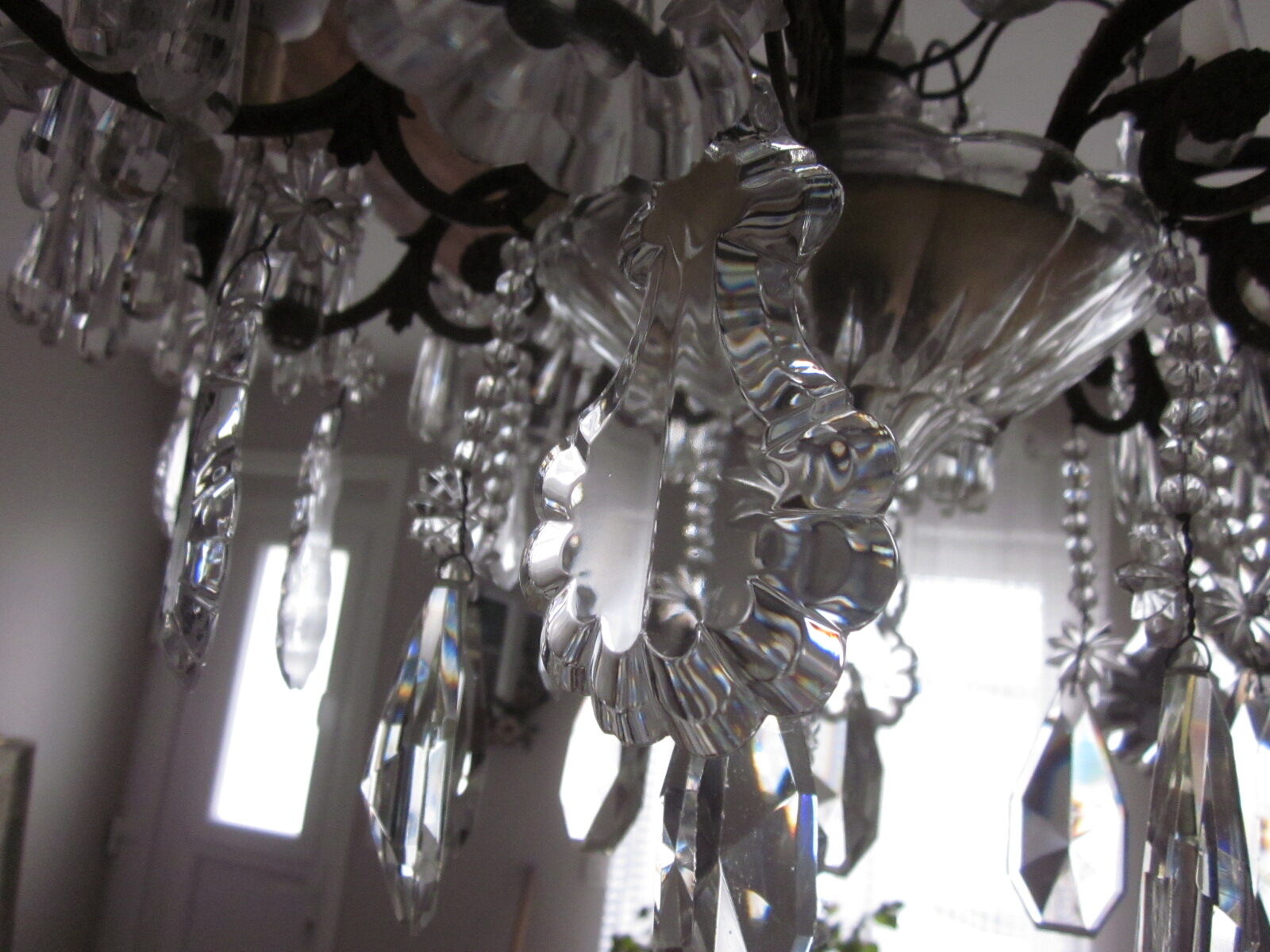 chandelier has antique pendants