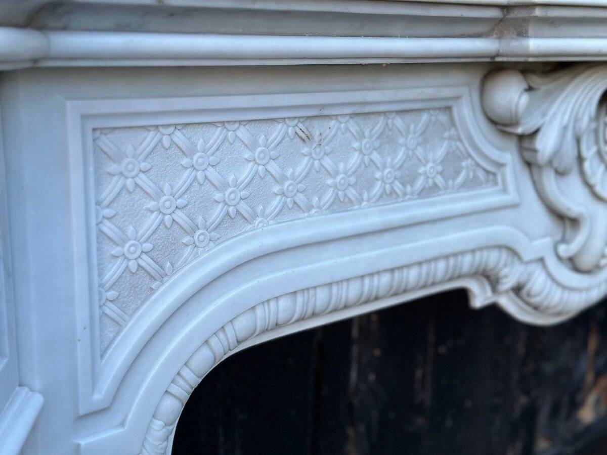 Napoleon III Fireplace In Carrara Marble Circa 1880