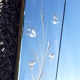 Mirror triptych engraved ancient XX Art Deco 169x75cm