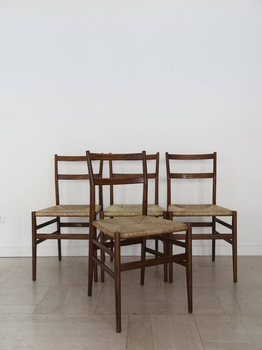 Leggera Model Chairs Designed by Gio Ponti for Cassina, Italy, 1950s, Set of 4
