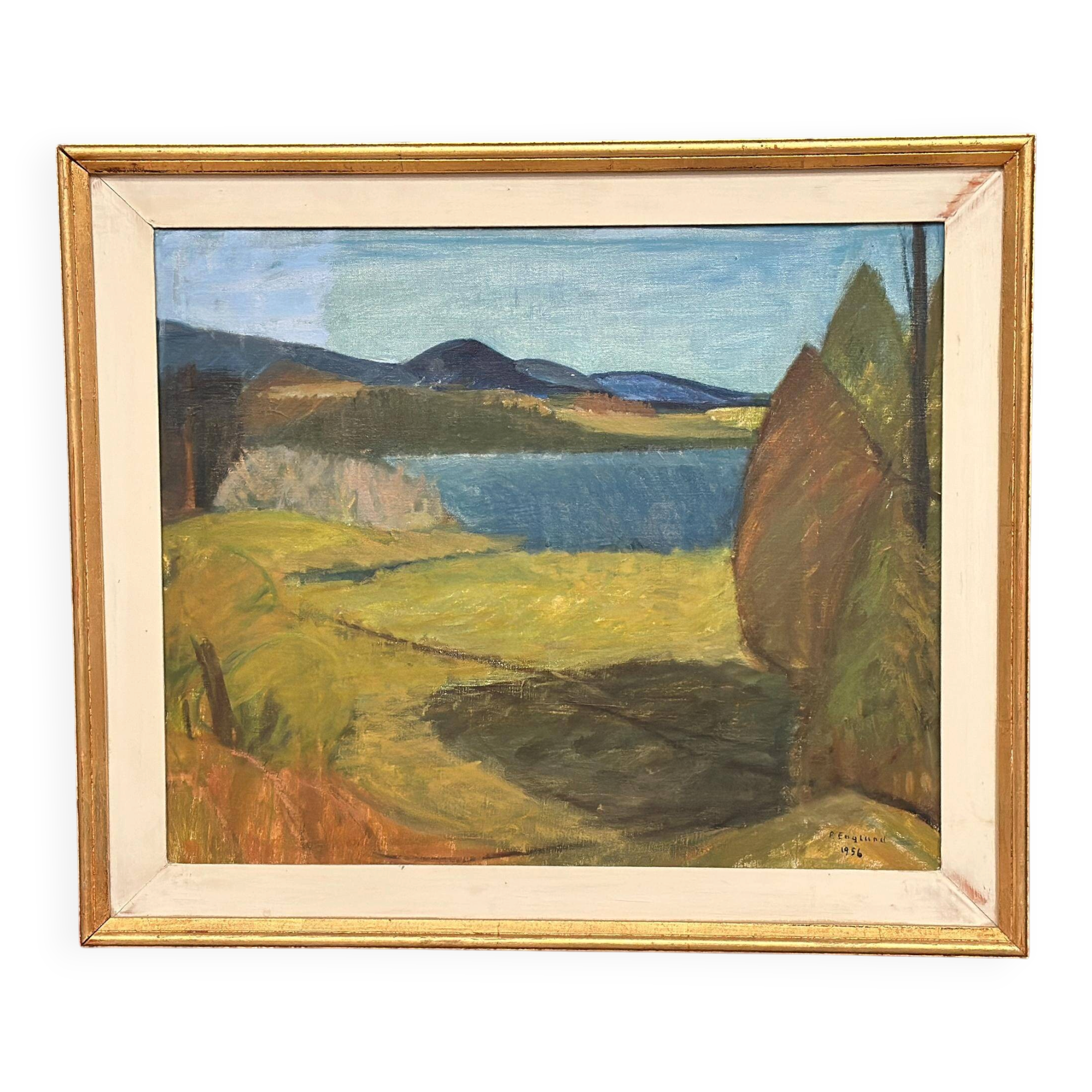 Swedish Oil on Canvas – “Landscape” by Per Englund – 1956