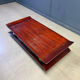Two-tiered pagoda Wabi Sabi style coffee table in wood and bamboo, 1970s