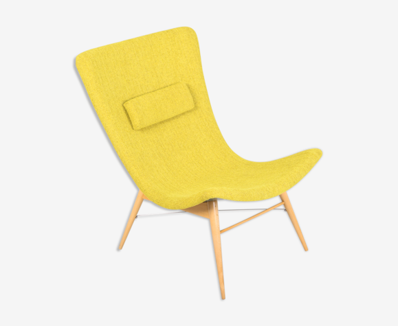 Fauteuil jaune, fabriqué dans les années 1950