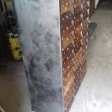 Clem industrial furniture 60 drawers A4 format riveted walnut front