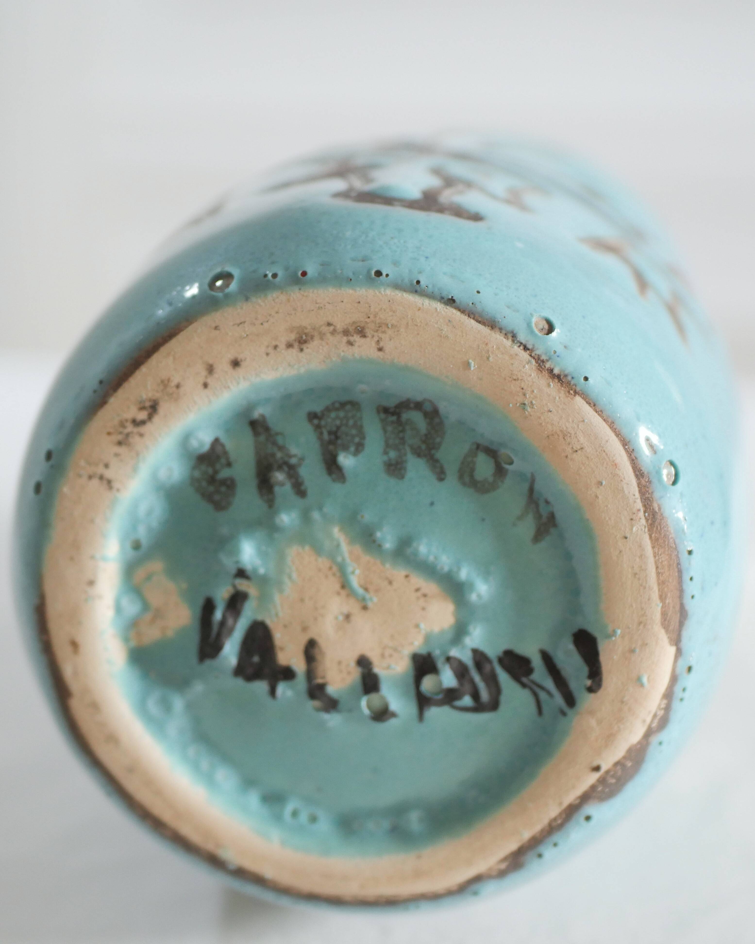 Rare vase by Roger Capron (1922-2006) with an earthenware shoulder.