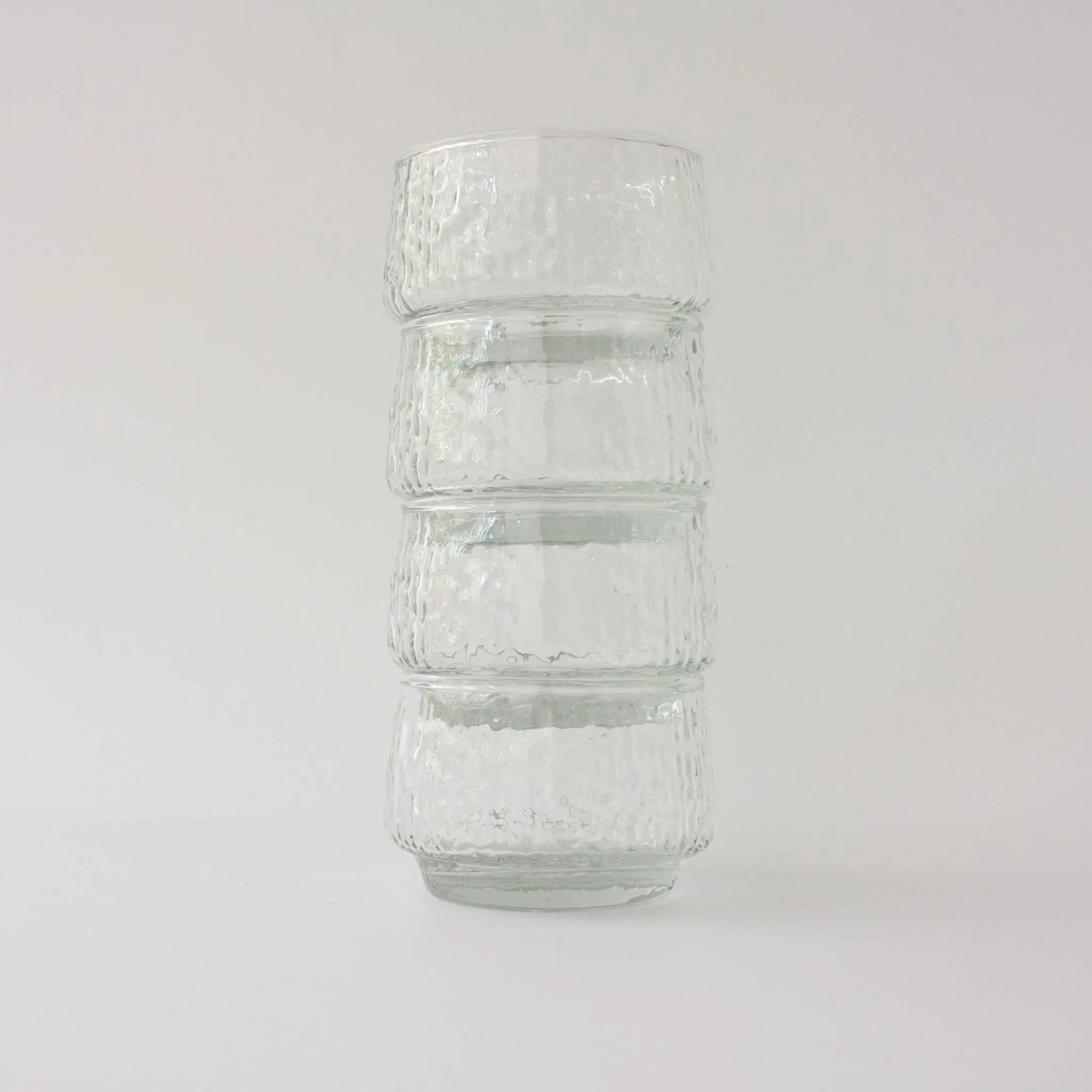 Bols à dessert en verre texturé de style scandinave, années 1960