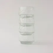 Bols à dessert en verre texturé de style scandinave, années 1960