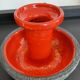 Vintage candle holder in glazed terracotta 70s