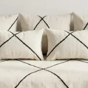 Moroccan floor sofa set in white wool
