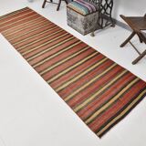 3x10 Rug For Hallway Red & Brown Vintage Kilim Runner Rug, 88x301Cm SK32981