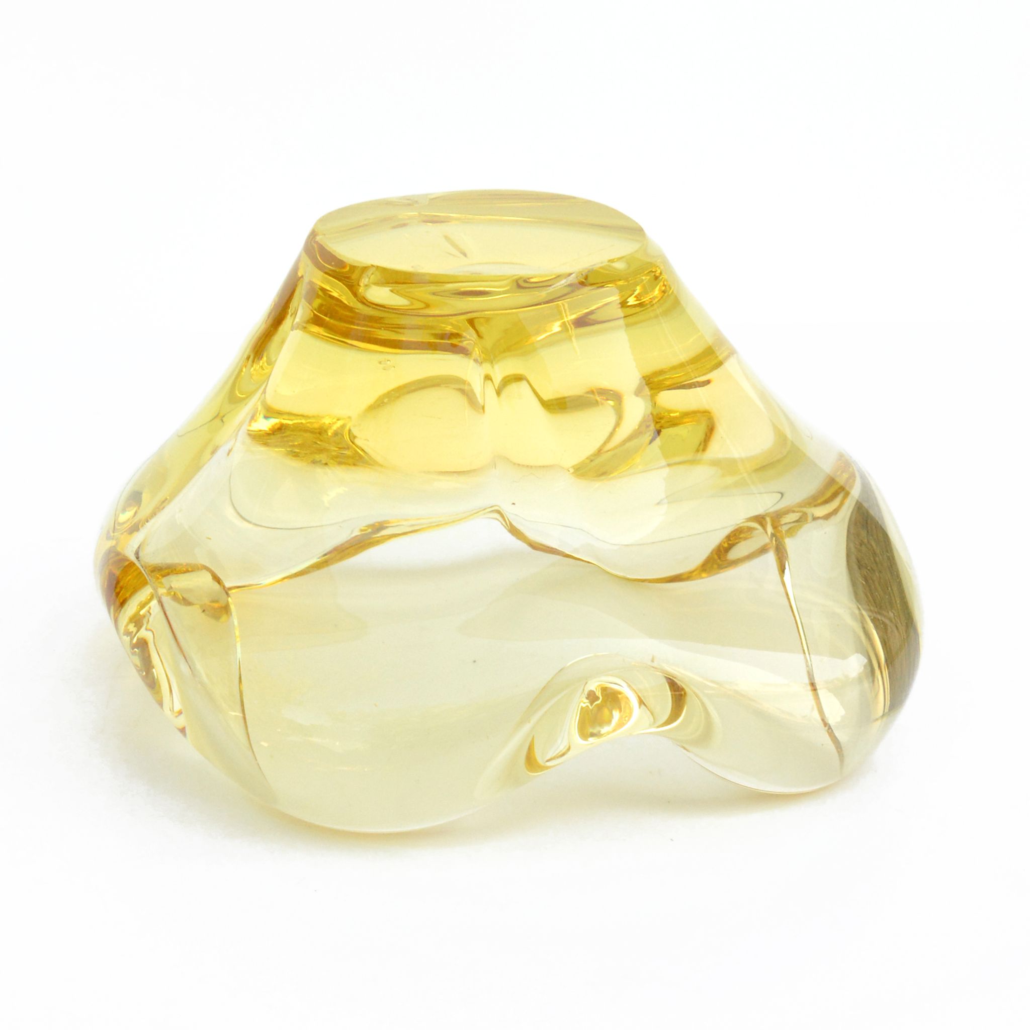 1960s organic modern ashtray, designed by M. Klinger, Zelezny Brod Sklo, Czechoslovakia