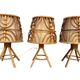 Set of 3 rattan lamps from the 1960s France