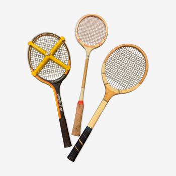 Lot de 3 raquettes de tennis vintage