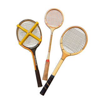 Set of 3 vintage tennis rackets