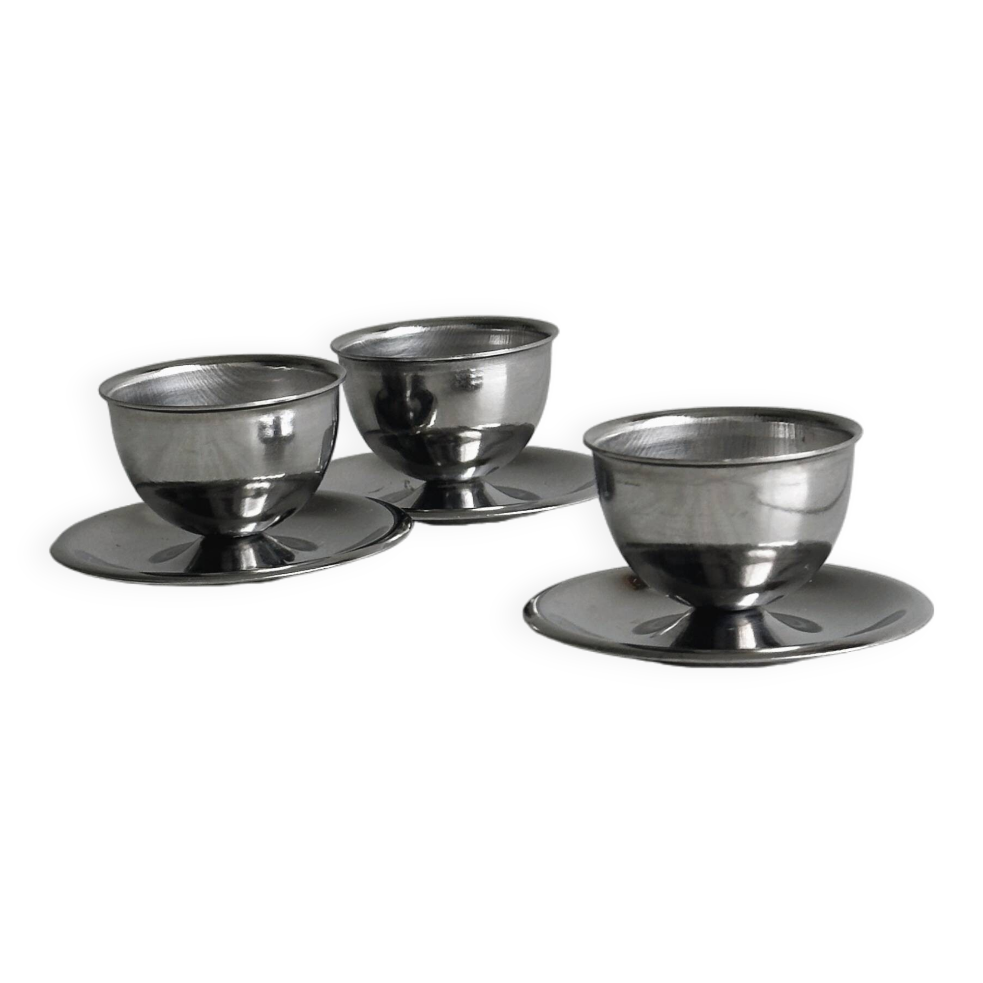Lot de 3 coquetiers design en inox