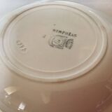 Three old earthenware soup plates from the 1930s, water lilies model