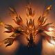 Monumental Vintage Wall Lamp with Golden Leaf Decor by Hans Kögl, 1960s