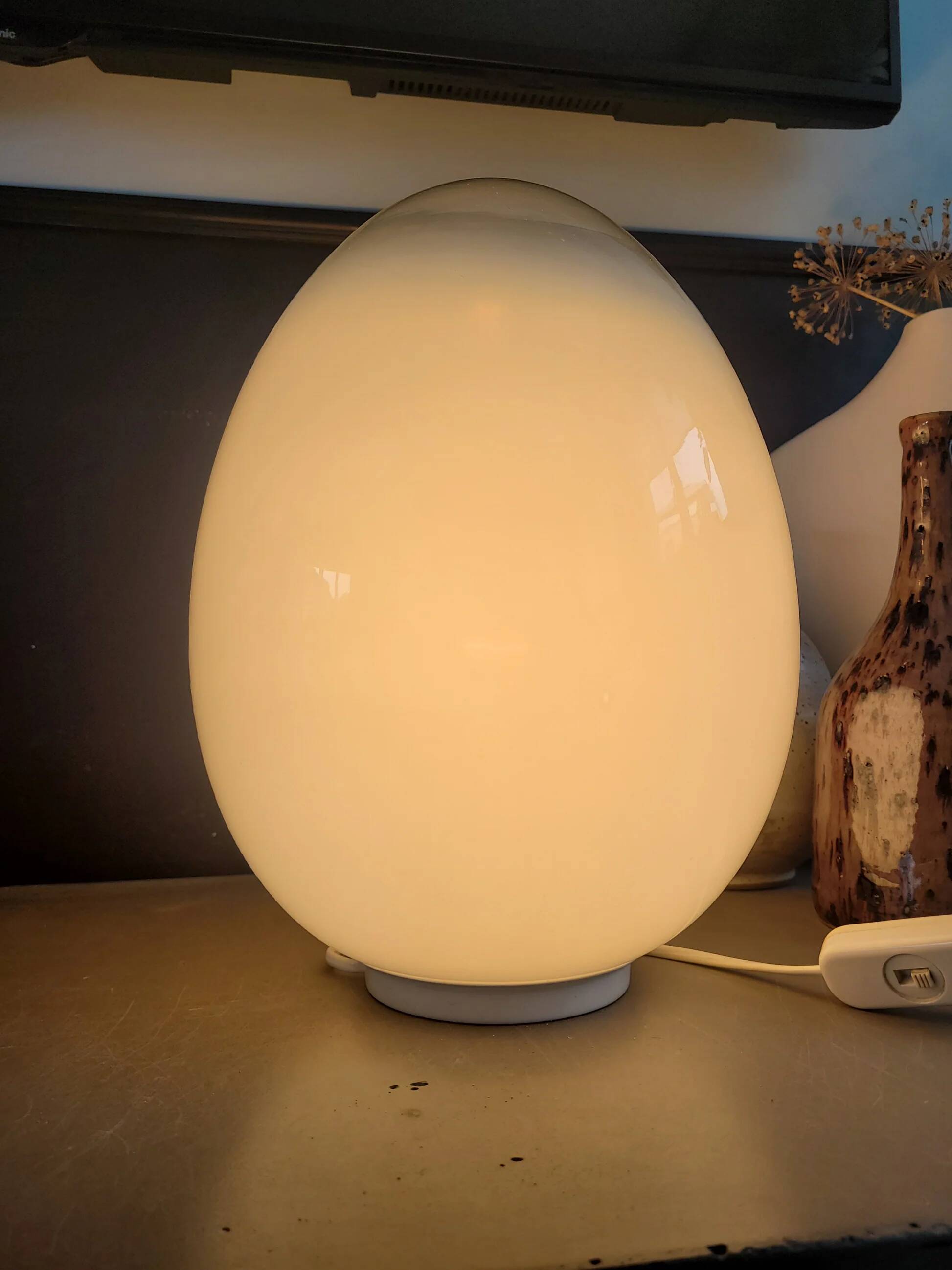 Vintage glass egg lamp