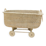 Rattan basket cradle